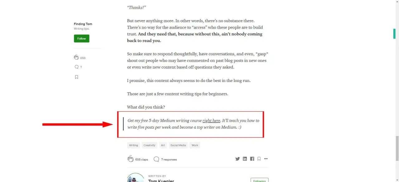 Jak zakonczyc bloga po ang? Zobacz darmowy kurs pisania na Medium, który nauczy Cię pisać 5 postów tygodniowo i zostać topowym autorem.