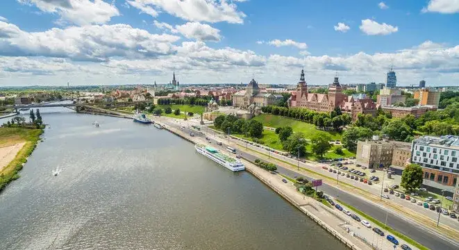Szczecin panorama rzeka Odra