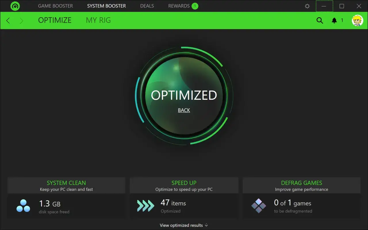 Program do optymalizacji komputera pokazuje, że system jest 