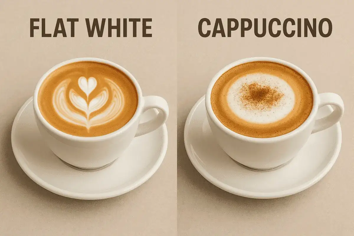 por&oacute;wnanie flat white latte cappuccino