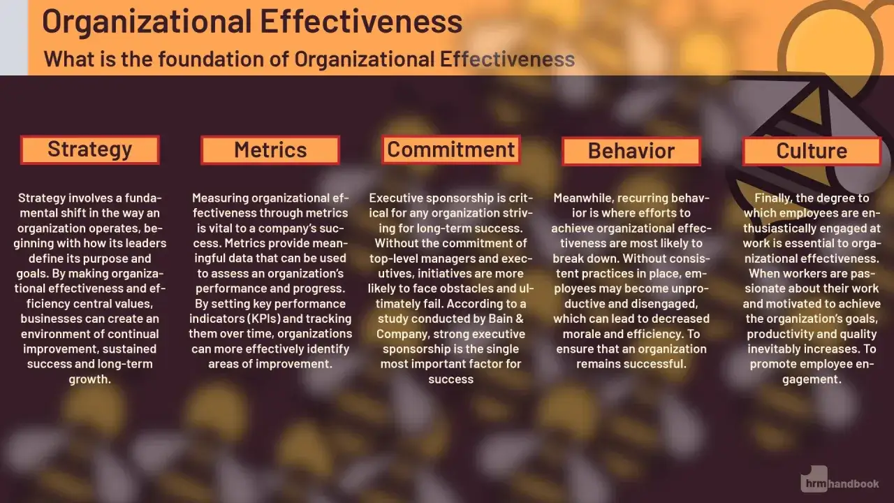 Strategia, metriche, impegno, comportamento e cultura sono i pilastri per un'organizzazione efficiente ed efficace.
