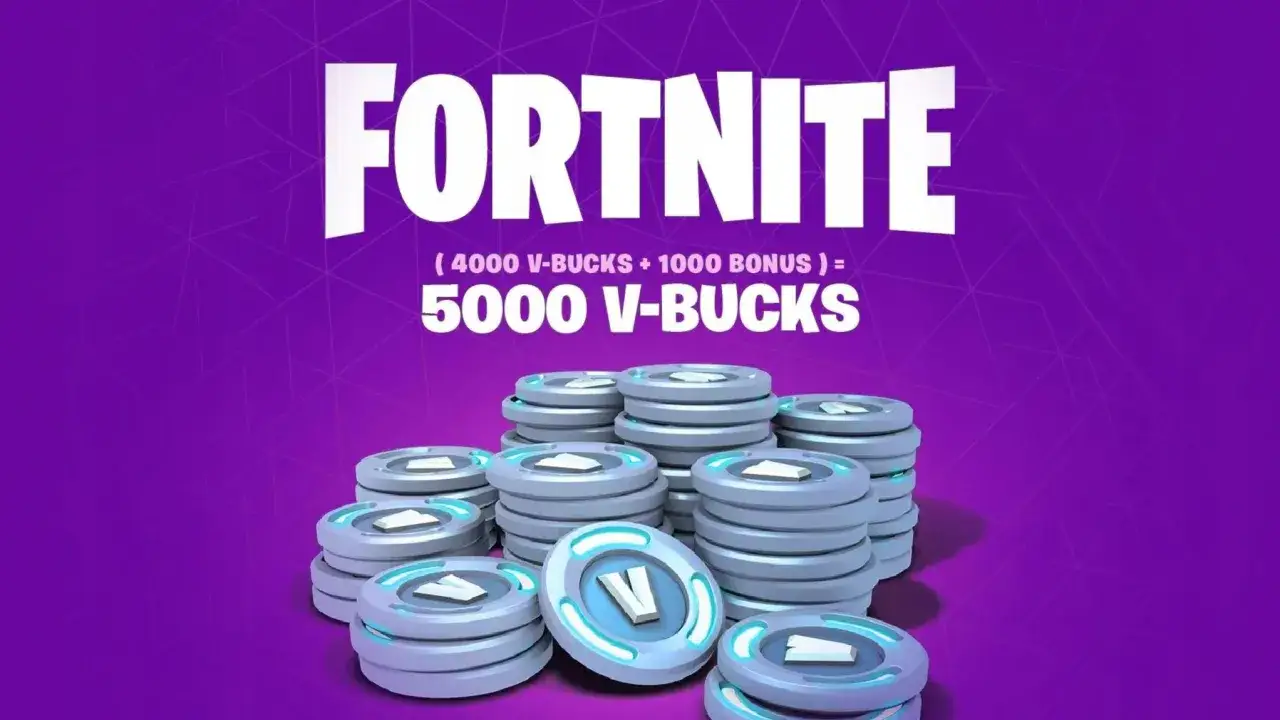 Kody do Fortnite na v-dolce: stosy błyszczących monet z symbolem