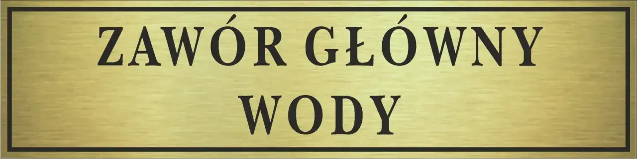 żółta tabliczka orientacyjna zawór wody