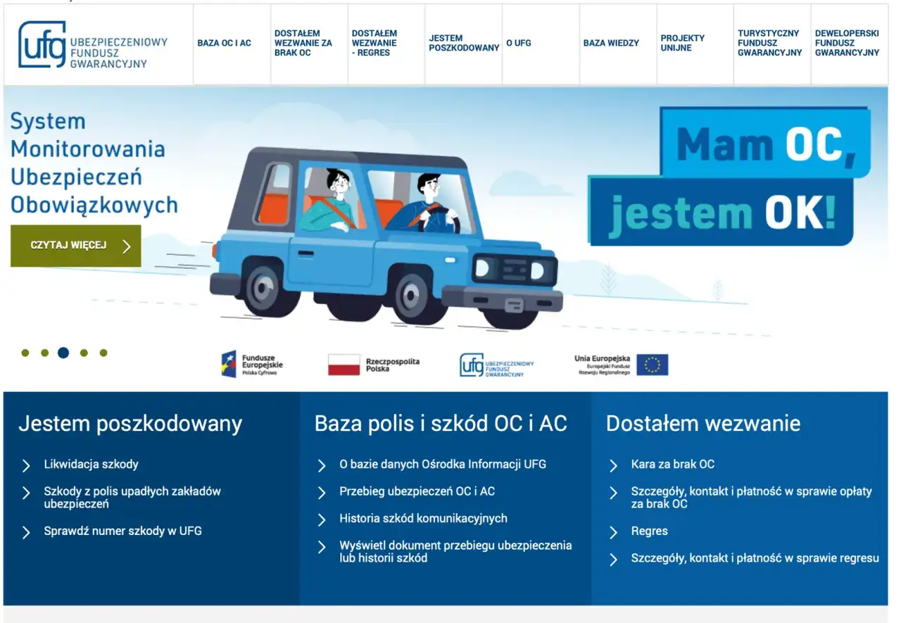 Kara za brak OC, szczegóły, kontakt i płatność w sprawie opłaty za brak OC. UFG pomaga w takich sytuacjach.