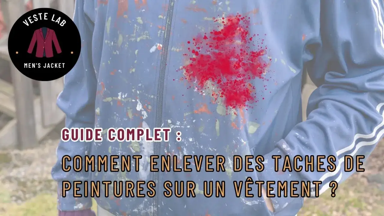 Guide complet : comment enlever des taches de peinture sur un v&ecirc;tement, comme cette doudoune &eacute;clabouss&eacute;e.