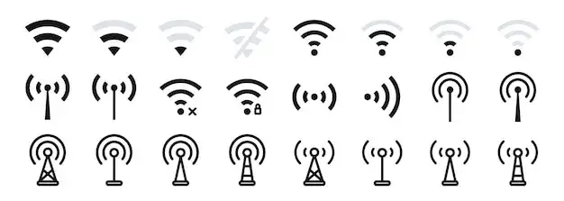 ikony technologii sieci na telefonie