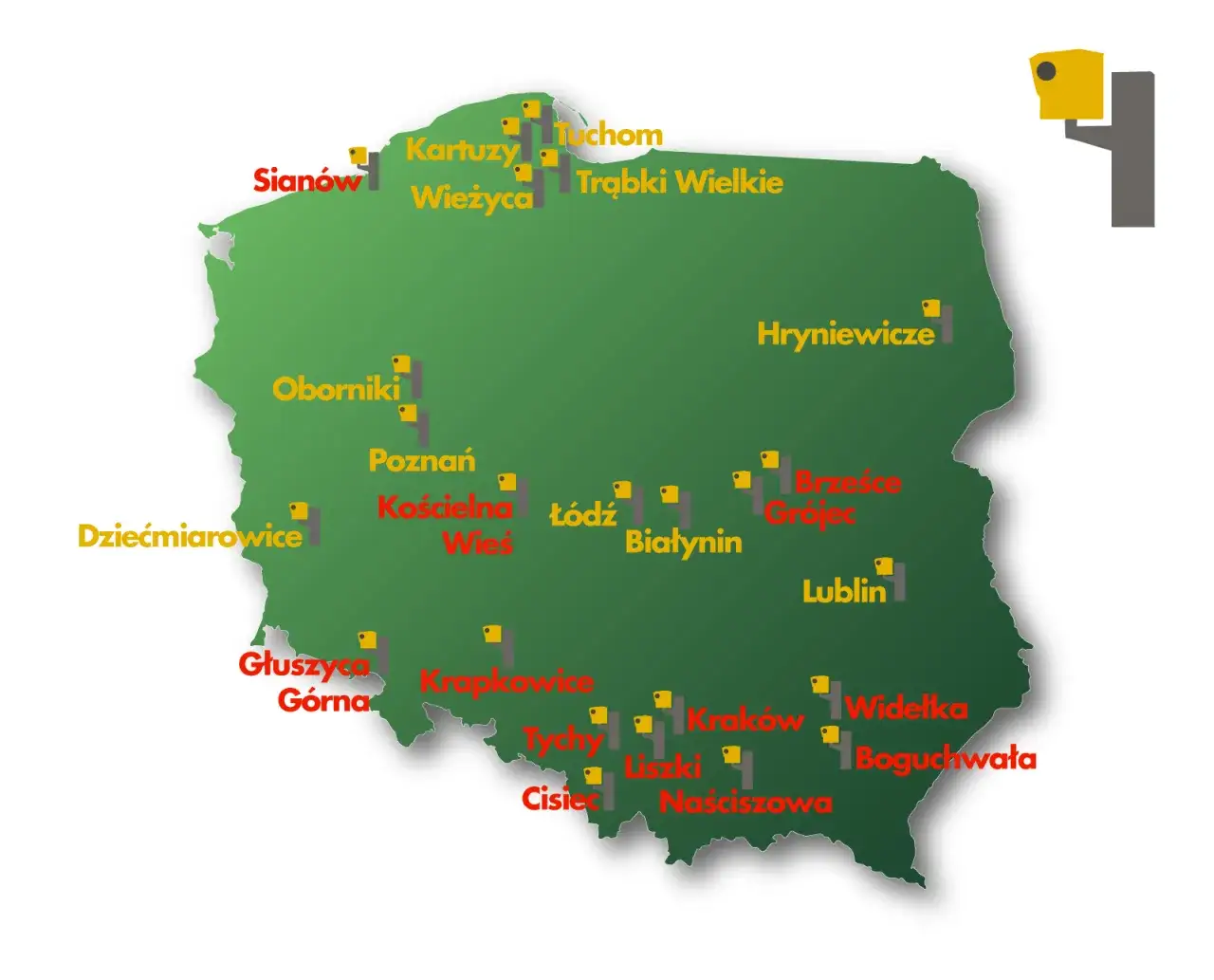 mapa fotoradar&oacute;w CANARD