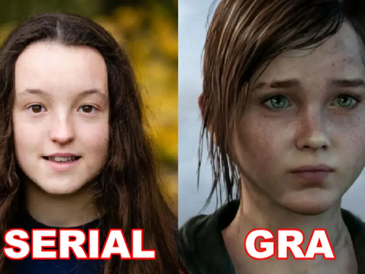 Porównanie aktorki grającej Ellie w serialu i jej postaci z gry.
