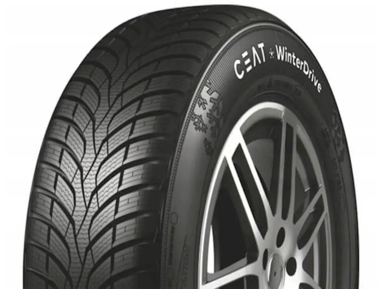 Opona zimowa CEAT WinterDrive z bieżnikiem zapewniającym przyczepność na śniegu i lodzie.