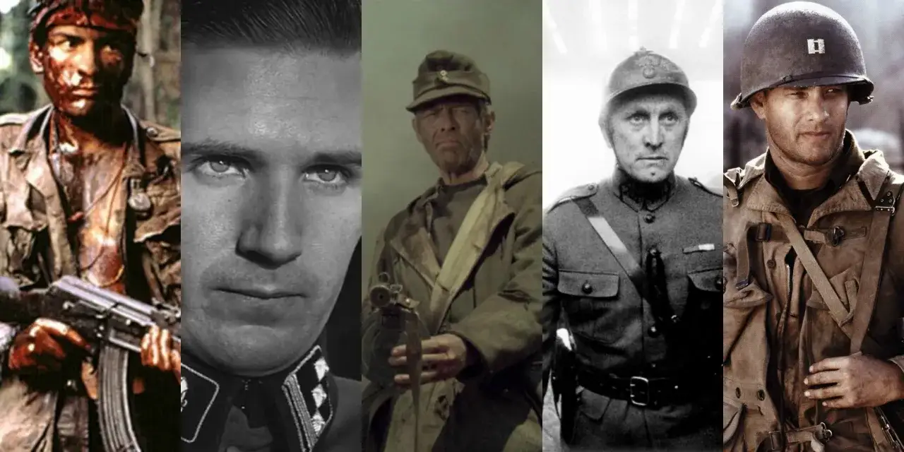 ikoniczne sceny filmów wojennych collage