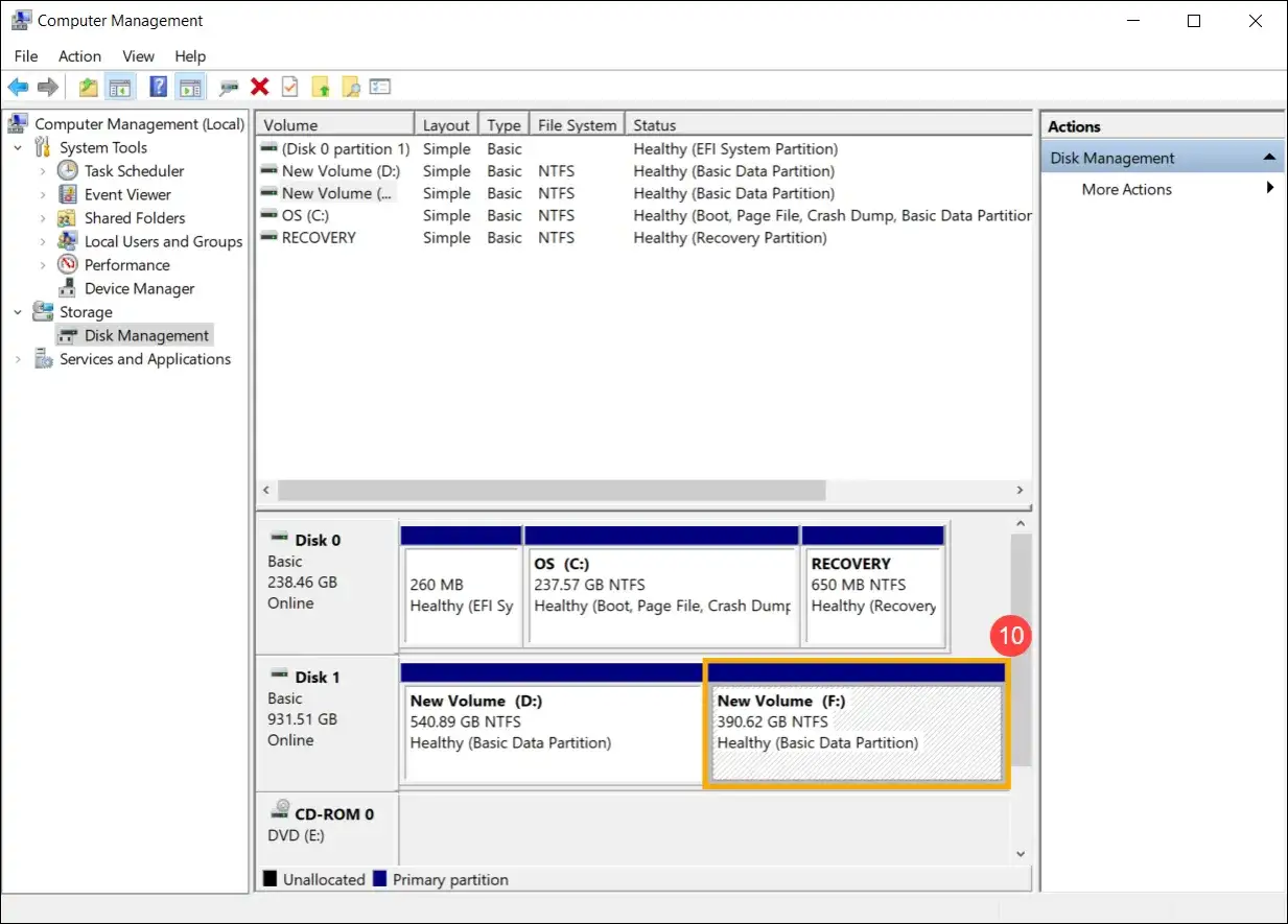 Zarządzanie dyskami Windows screenshot