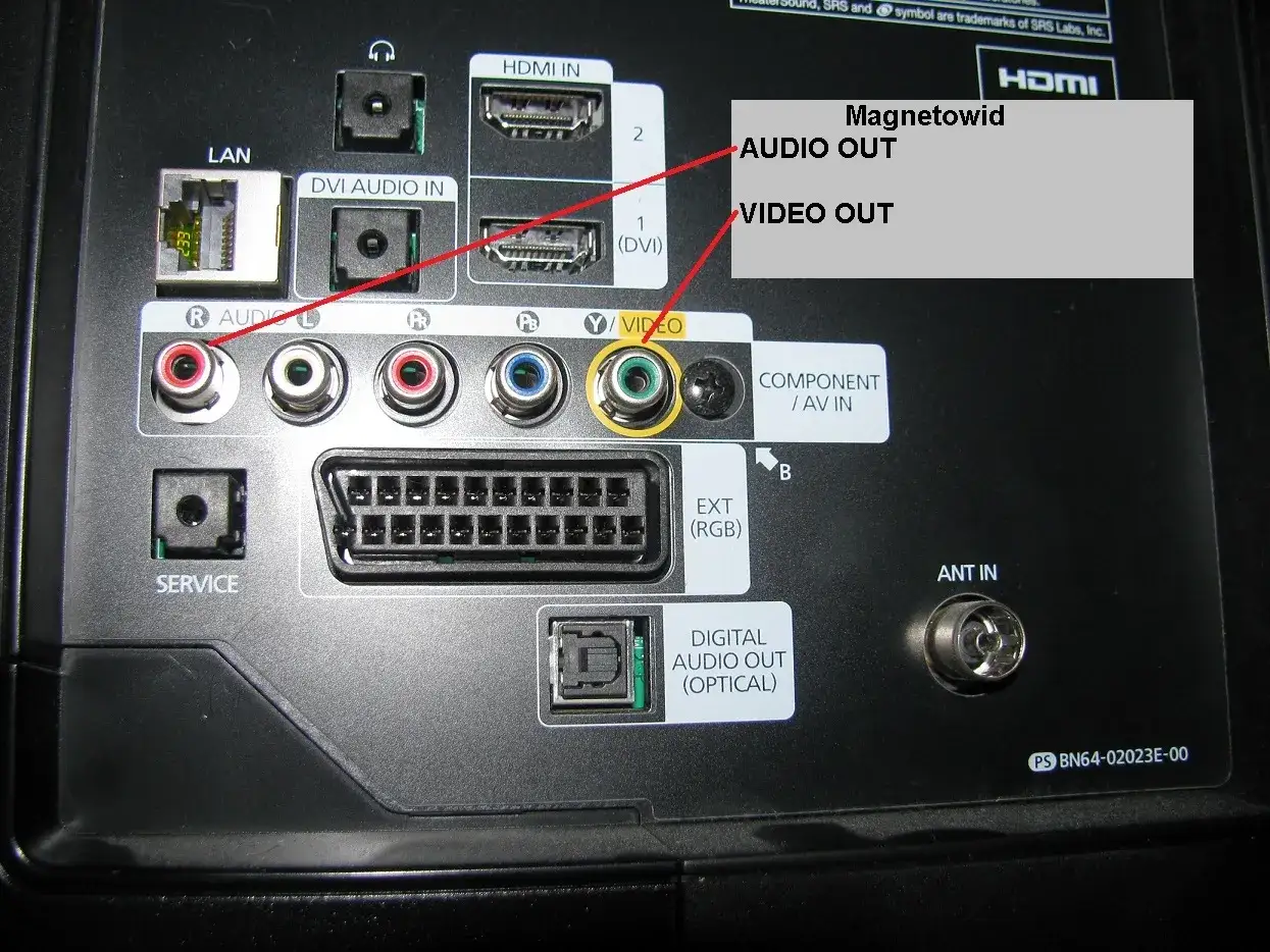 Złącza telewizora: HDMI, LAN, DVI, Component/AV, SCART, Audio Out, Video Out. Idealne do podłączenia magnetowidu.
