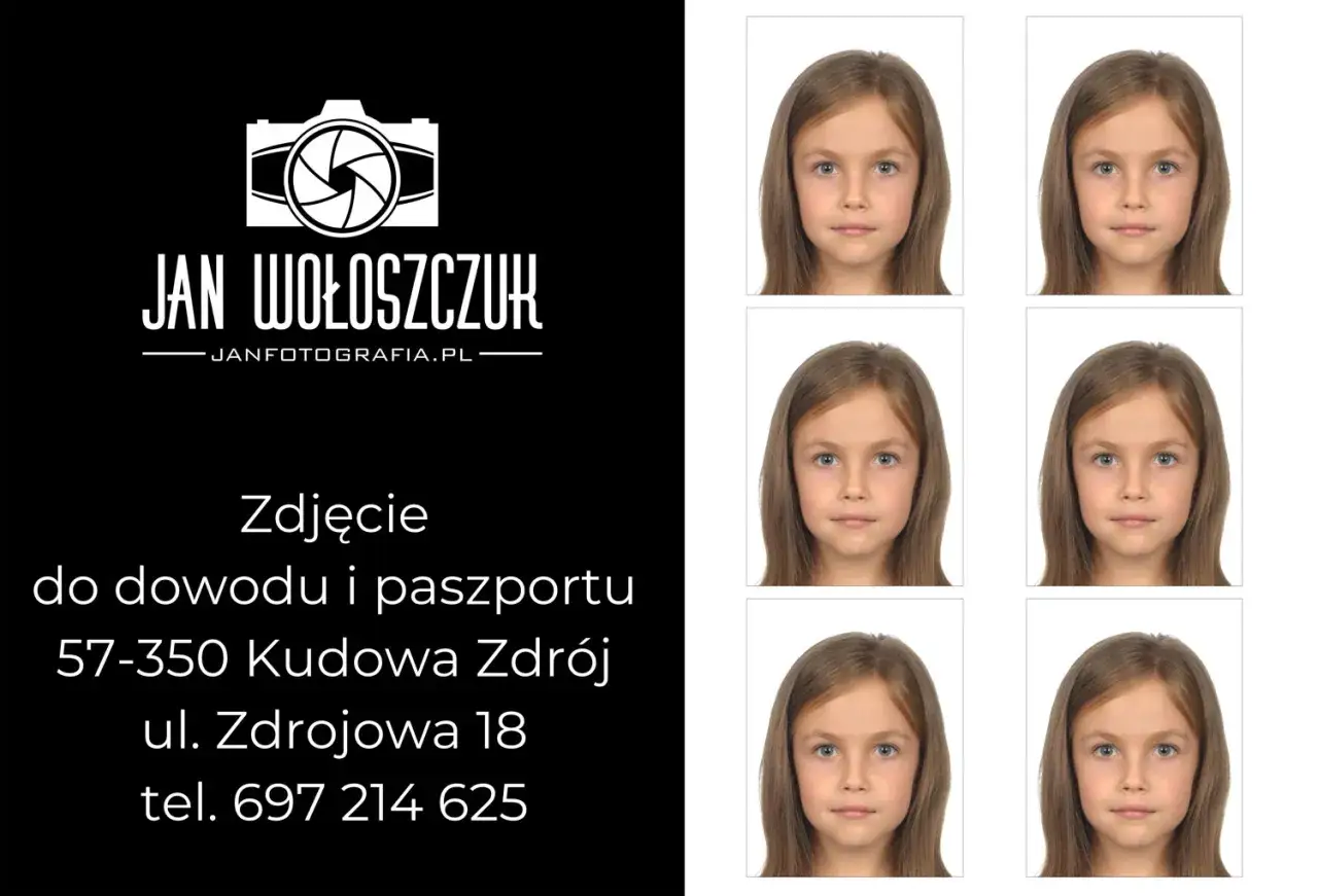 Zdjęcia do dowodu i paszportu dla dzieci. Jan Wołoszczuk, Kudowa Zdrój.
