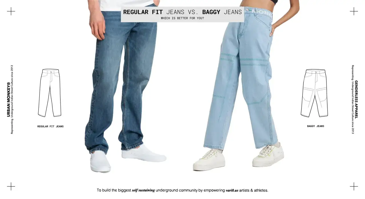 porównanie krojów spodni slim regular loose baggy