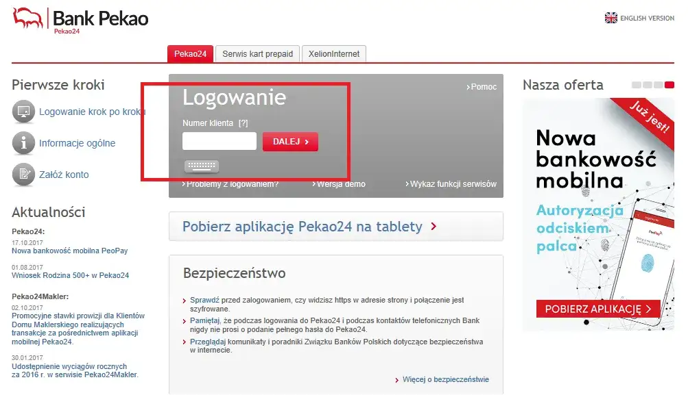 numer klienta pekao przykład budowy