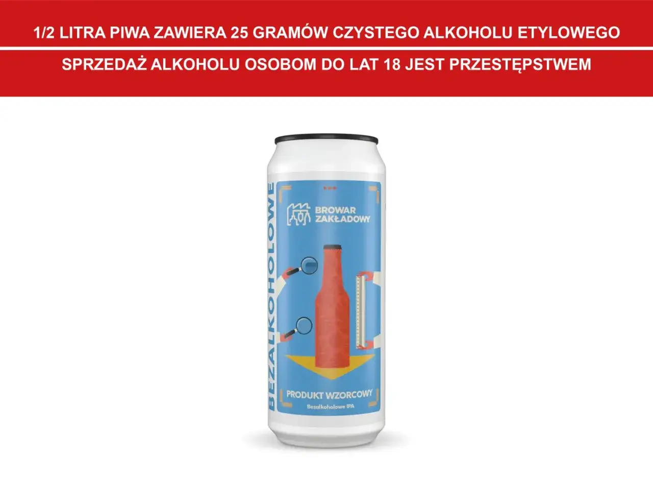 Puszka piwa bezalkoholowego. Informacja o tym, ile procent ma piwo, jest kluczowa dla konsumentów. Sprzedaż alkoholu nieletnim jest zabroniona.