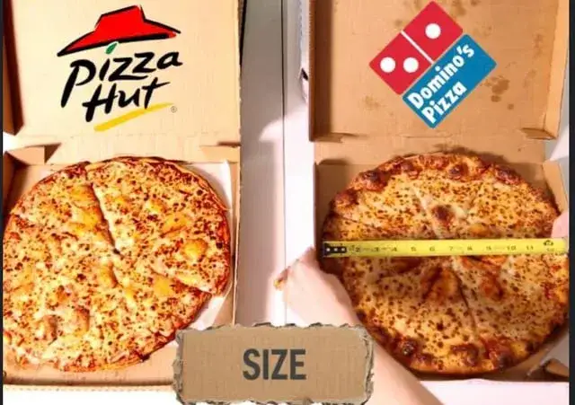 Domino's pizza rozmiary porównanie