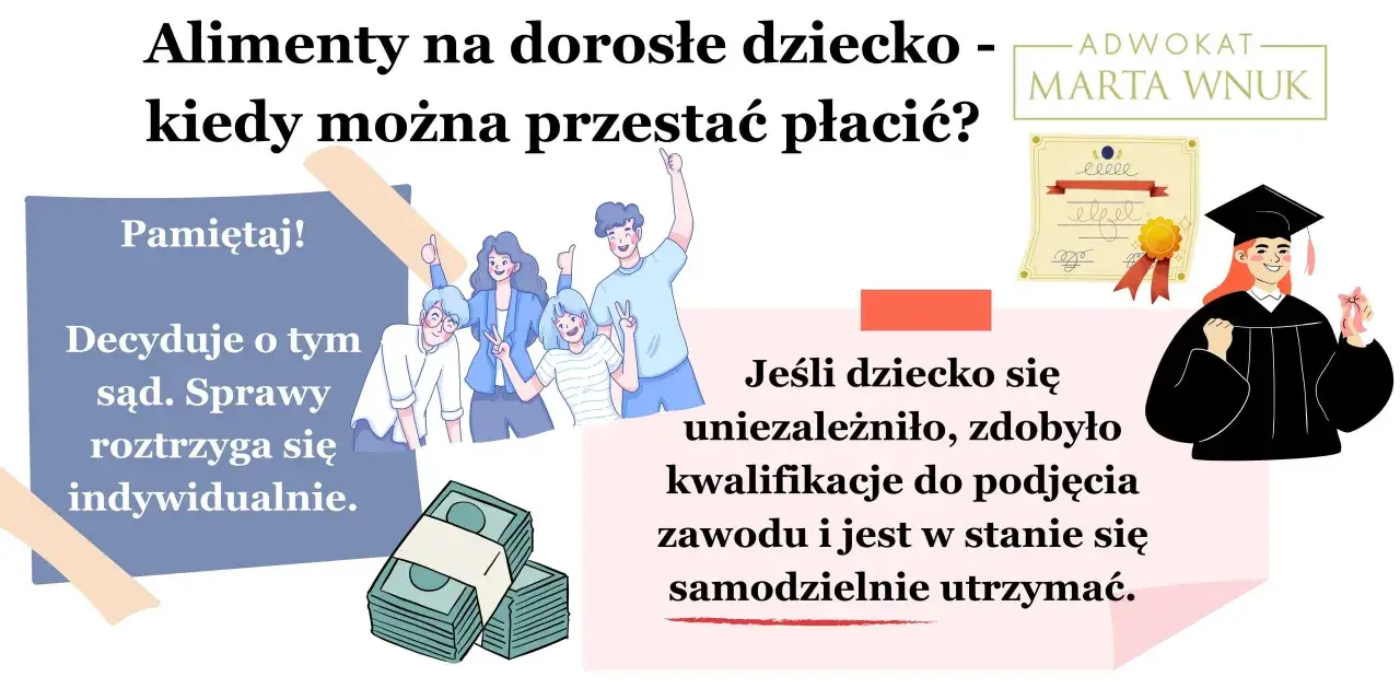 Koniec alimentów: dziecko samodzielne, z kwalifikacjami do zawodu. Sąd decyduje indywidualnie.