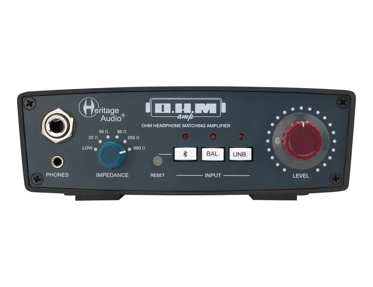 Amplificateur de casque Heritage Audio avec r&eacute;glage d'imp&eacute;dance pour une &eacute;coute optimale.