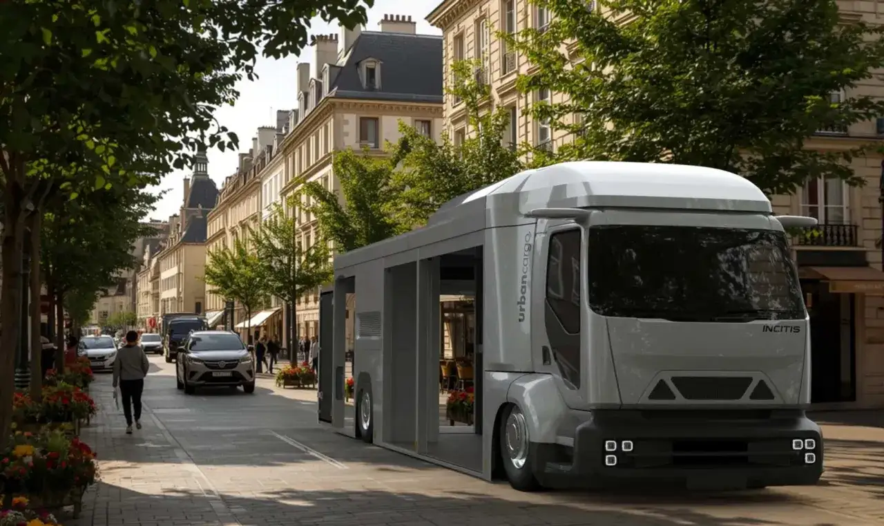 Camion Renault Trucks concept, un véhicule urbain futuriste qui respire l'oxygène de la ville.