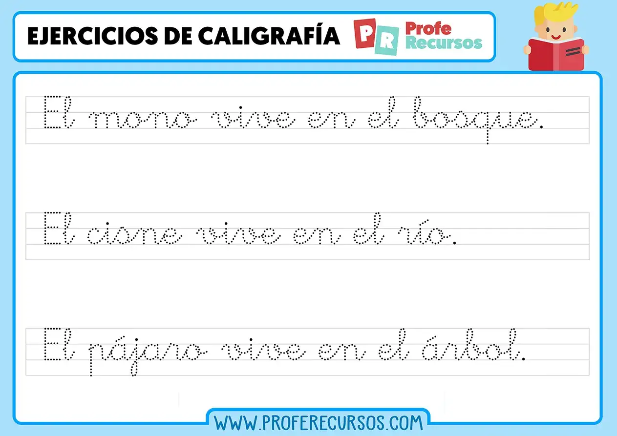 Ejercicios de caligraf&iacute;a para imprimir con frases como 
