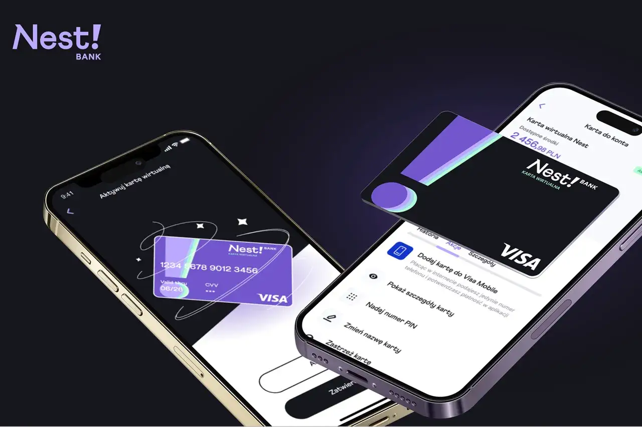 Nest! BANK: aktywuj swoją kartę wirtualną na telefonie. Szybko i bezpiecznie zarządzaj finansami.