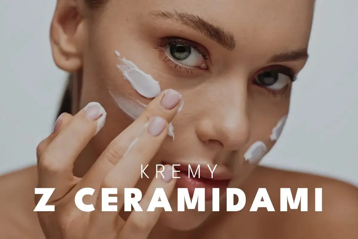 Kremy z ceramidami dla zdrowej i nawilżonej skóry. Delikatne dotknięcie palców rozprowadza biały krem, podkreślając piękno cery.