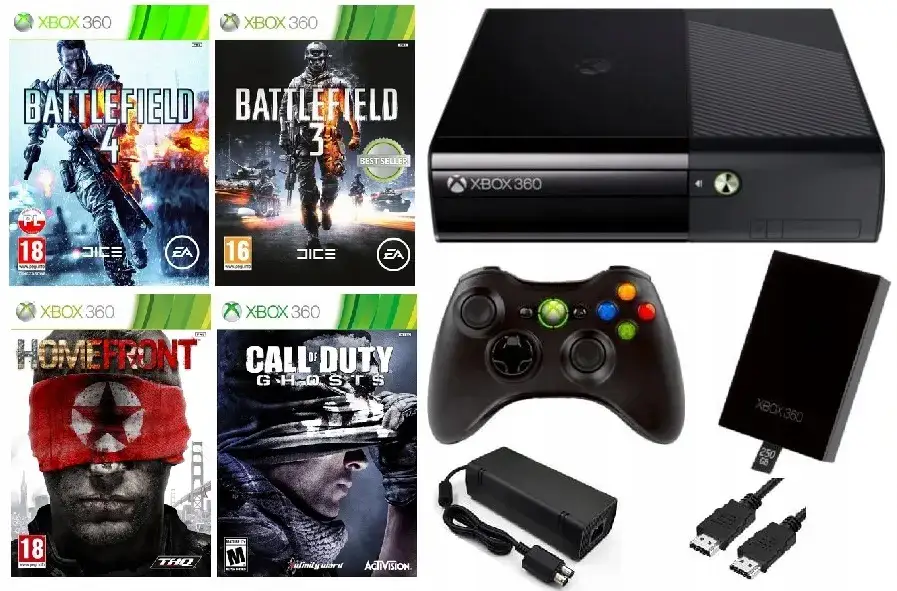 Kolekcja gier Xbox 360 na półce