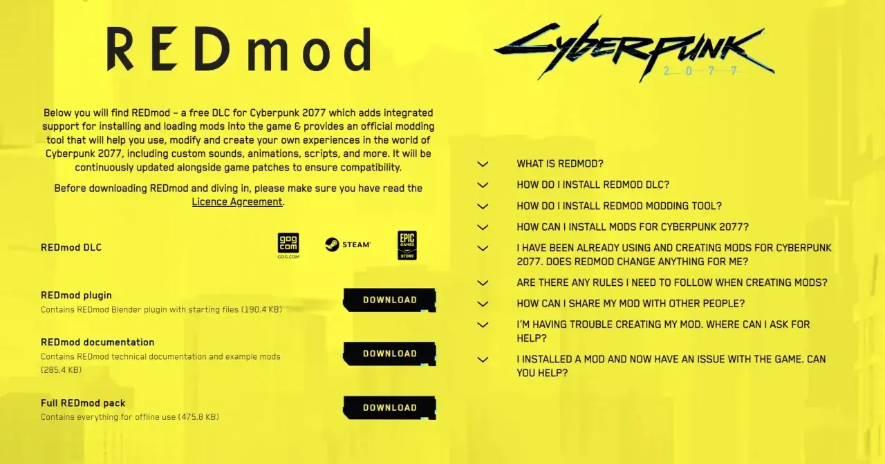 Cyberpunk 2077 niezbędne narzędzia do modowania, CET REDmod