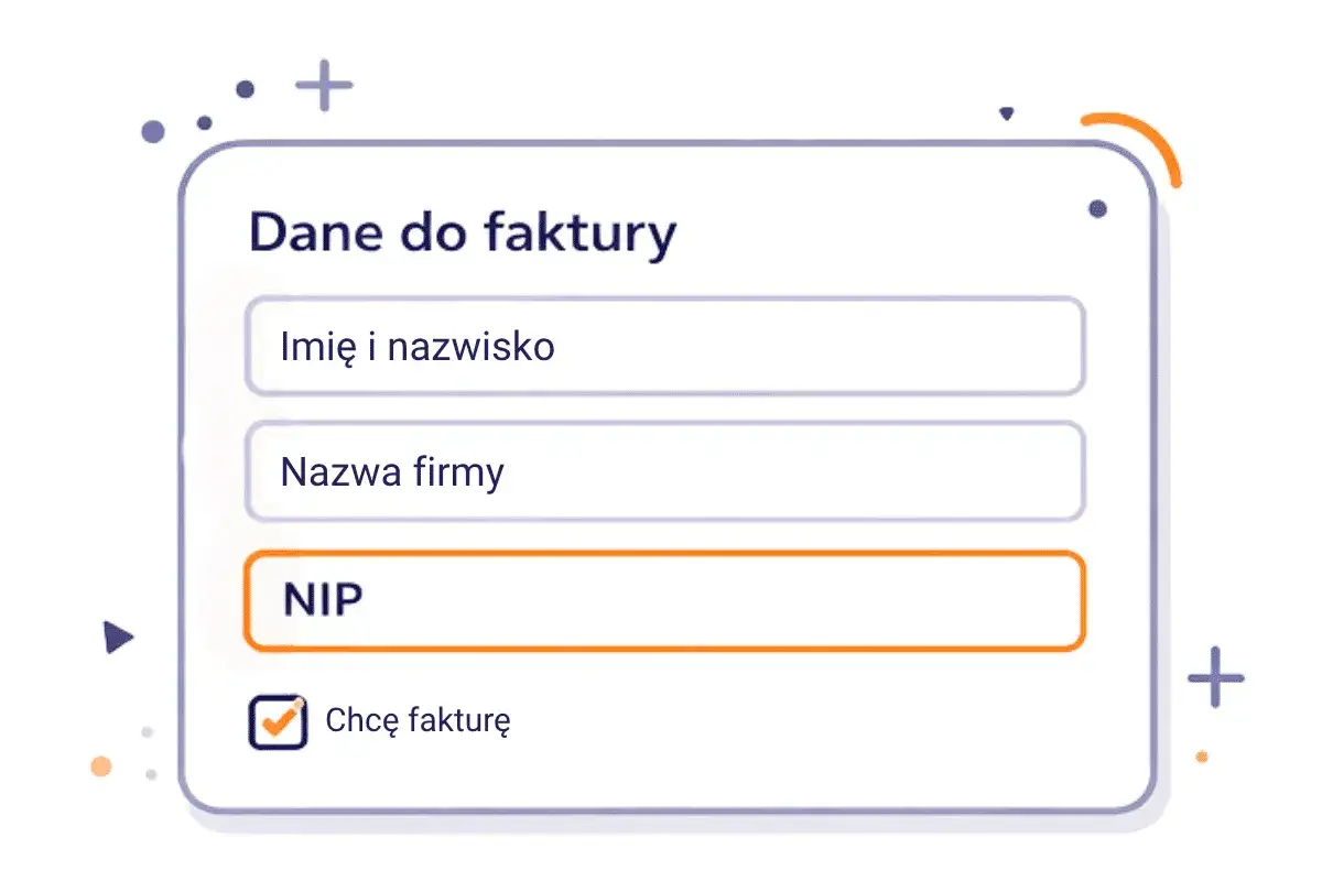 Formularz danych do faktury, pole NIP do uzupełnienia w WooCommerce.