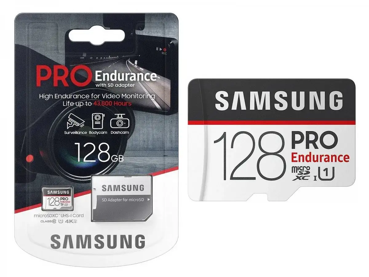 Karta pamięci Samsung PRO Endurance 128GB do telefonu, idealna do monitoringu, bodycam i wideorejestrator&oacute;w.