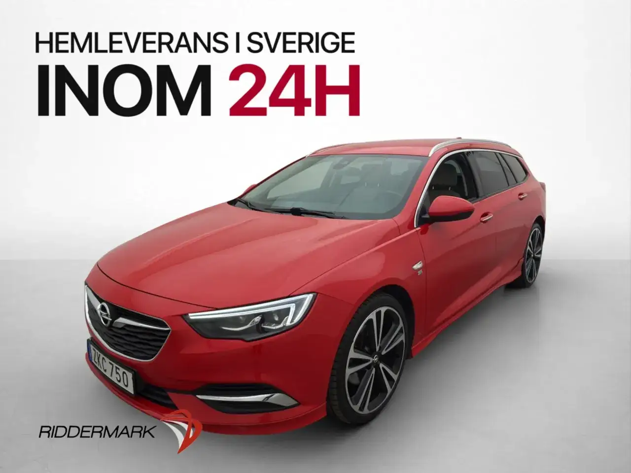 Röd Opel Insignia kombi, perfekt för en begtest. Hemleverans i Sverige inom 24h.