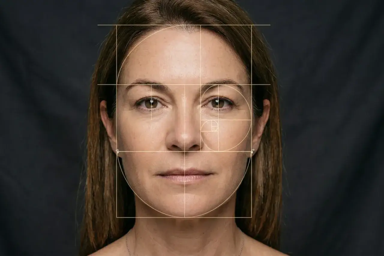 La proporción áurea aplicada a un rostro revela cómo son los labios perfectos, en armonía con la simetría facial.