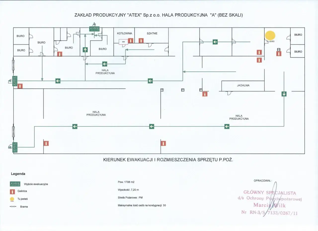 Plan ewakuacji zakładu produkcyjnego 
