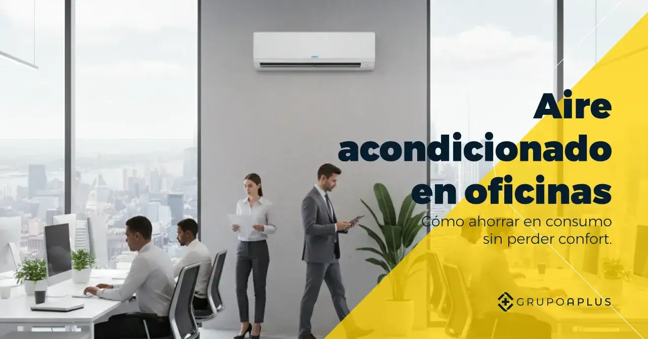 Oficina moderna con aire acondicionado. Logra la temperatura ideal oficina para trabajar cómodamente y ahorrar energía.