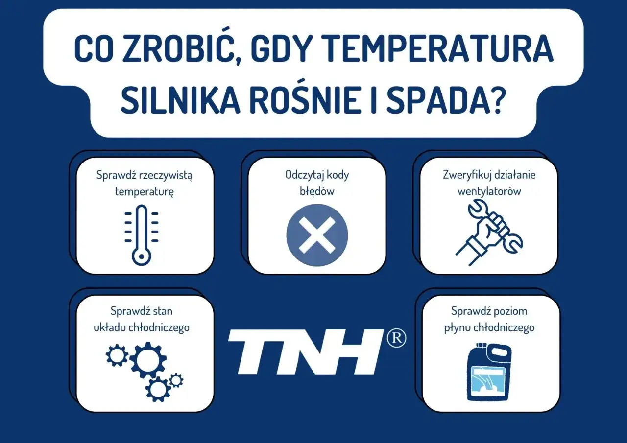 Co zrobić, gdy temperatura silnika rośnie i spada? Sprawdź termometr, kody błędów, wentylatory, układ chłodzenia i poziom płynu.