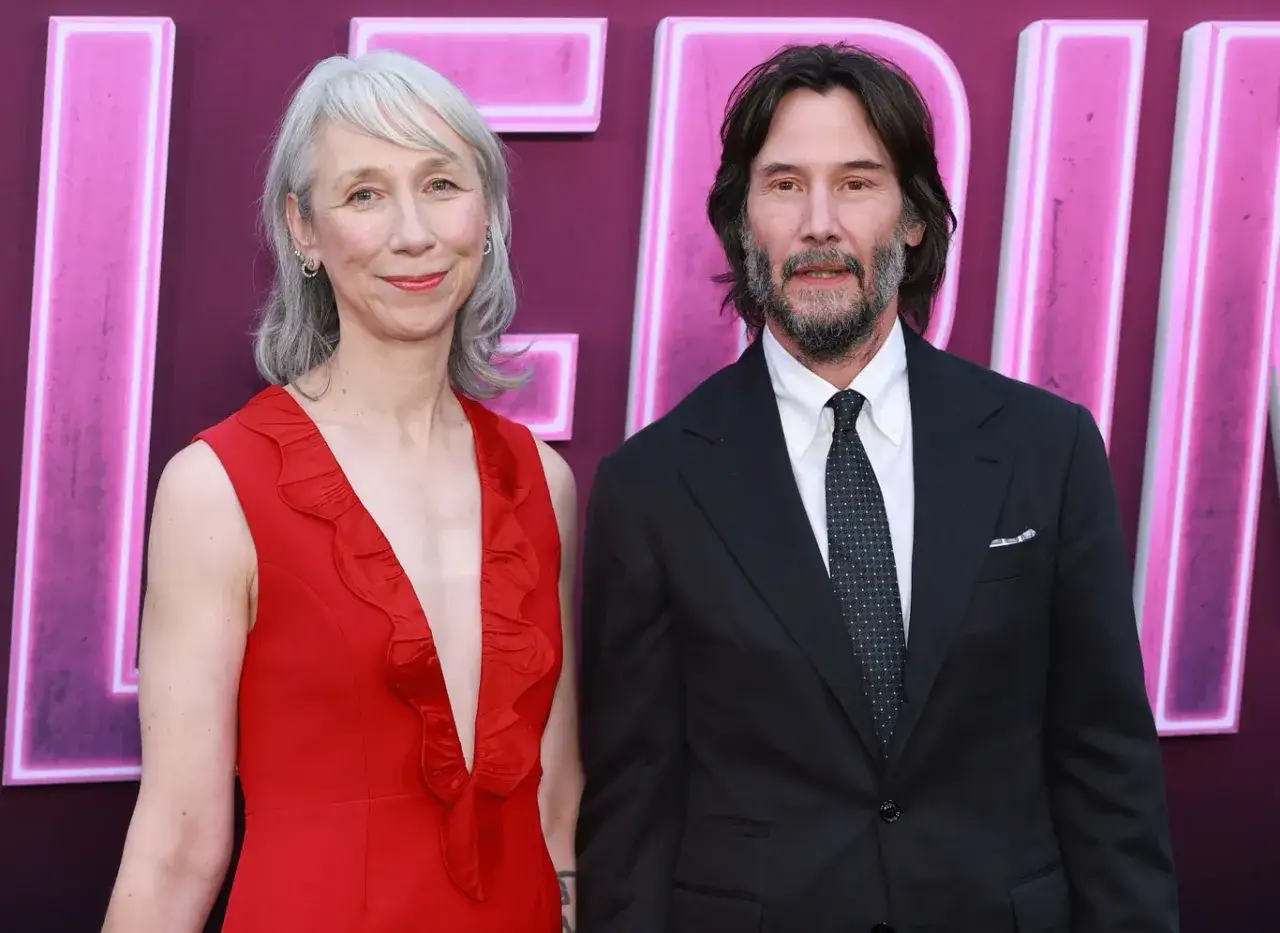 Keanu Reeves z żoną Alexandrą Grant na premierze.