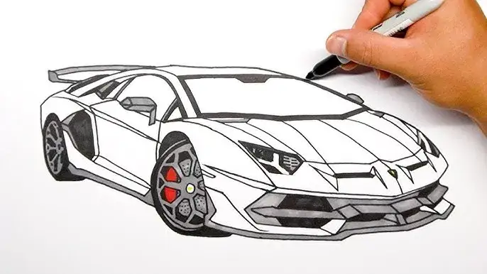 jak narysować lamborghini krok po kroku szkic bryły