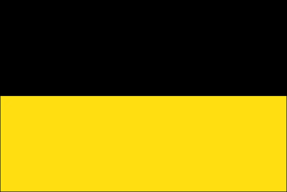 Flaga Austrii: poziome pasy czarny i żółty.