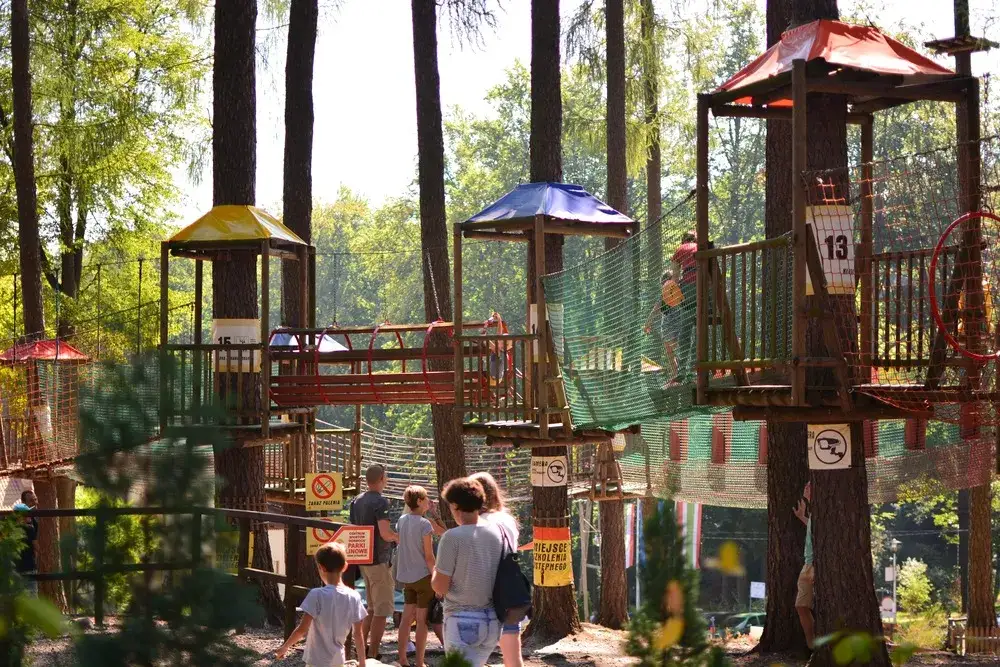 Park Linowy Jedlina Zdrój trasy dla dzieci i dorosłych