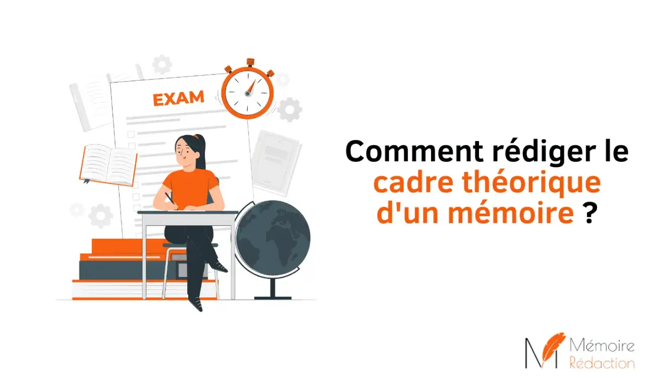 Étudiante travaillant sur son mémoire. Illustration pour un exemple de cadre théorique.