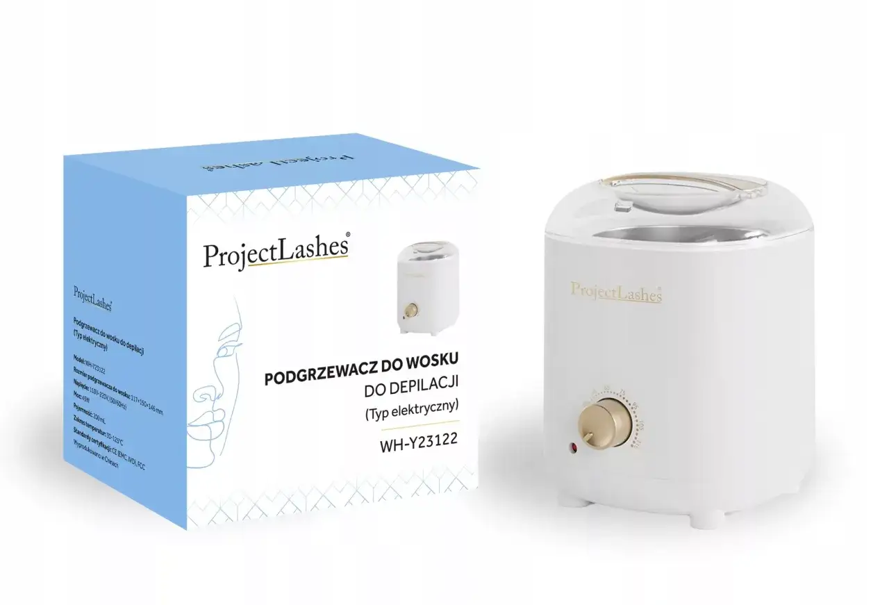 Podgrzewacz do wosku ProjectLashes ułatwia jak podgrzać wosk do depilacji w domu. Elegancki design i prosta obsługa.
