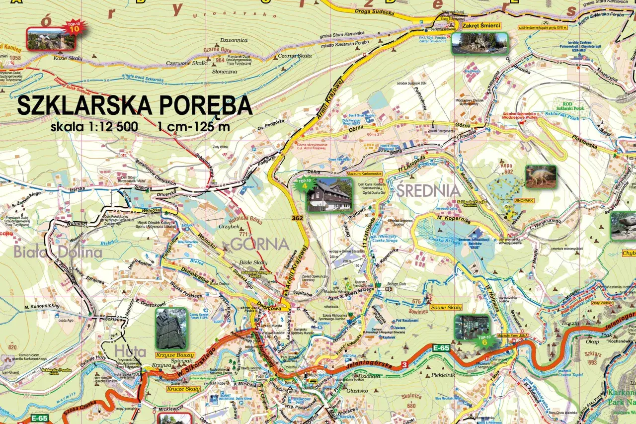 Chybotek Szklarska Poręba, atrakcje Szlaku Walońskiego