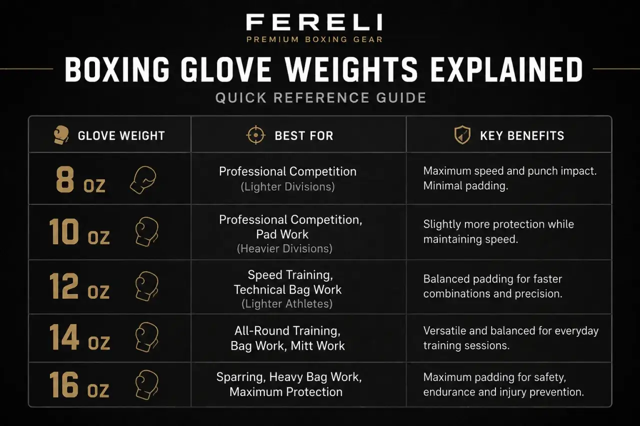Boxing glove weights explained: 8oz for speed, 16oz for sparring. Learn which weighted gloves suit your training.