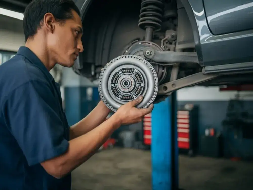 mechanik samochodowy diagnozujący sprzęgło