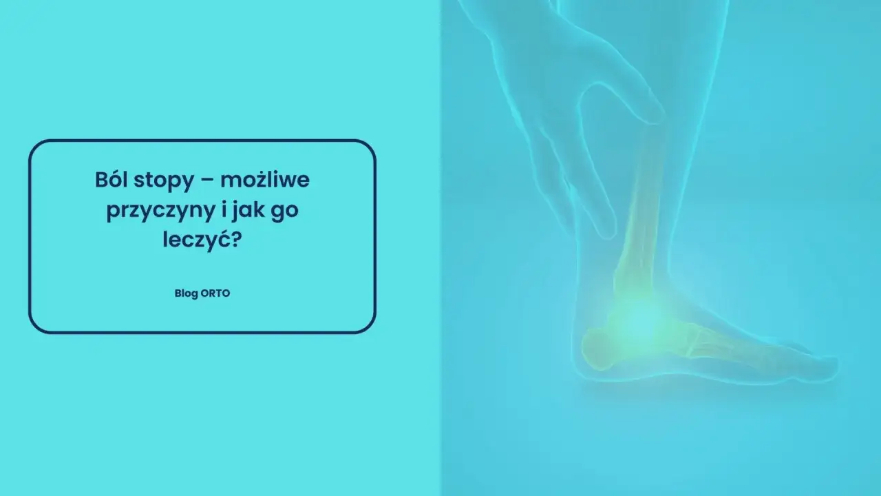 Ból pod stopą może być uciążliwy. Grafika przedstawia anatomię stopy z zaznaczonym obszarem bólu.