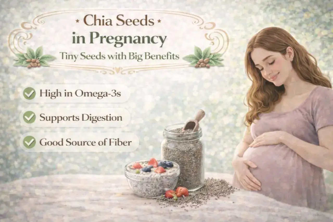 Ciąża i nasiona chia: bogactwo omega-3, wsparcie trawienia i błonnika. Zdrowa przyszła mama.