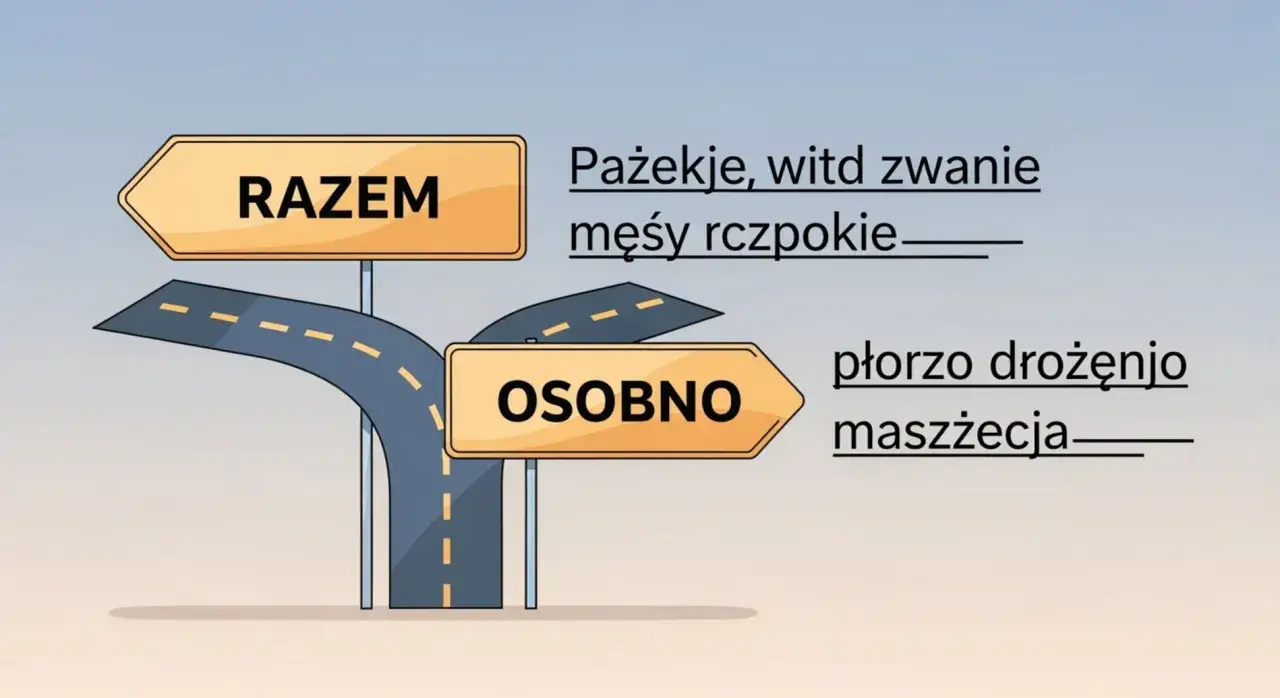 Rozdroże dróg z tabliczkami 