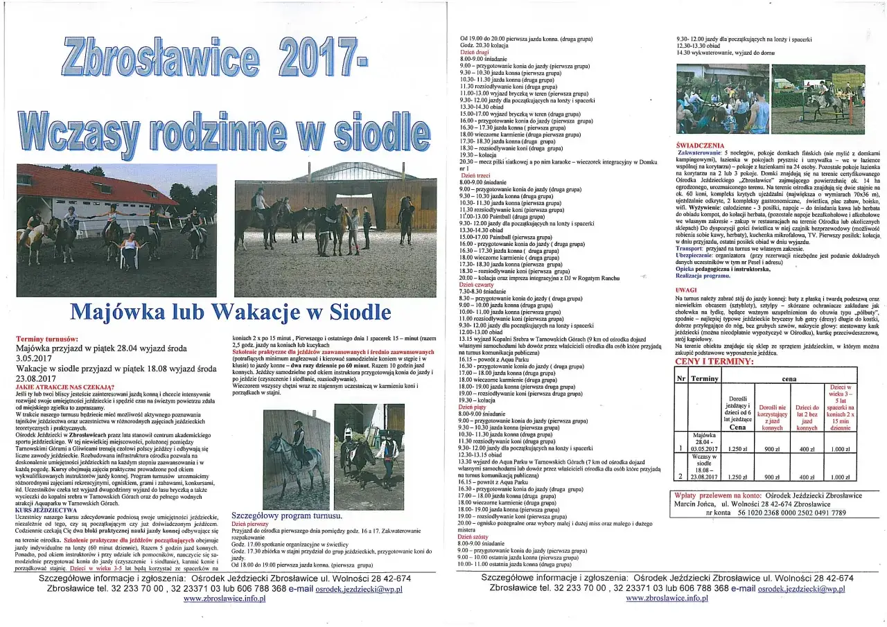 Stadnina Koni Zbrosławice cennik dojazd