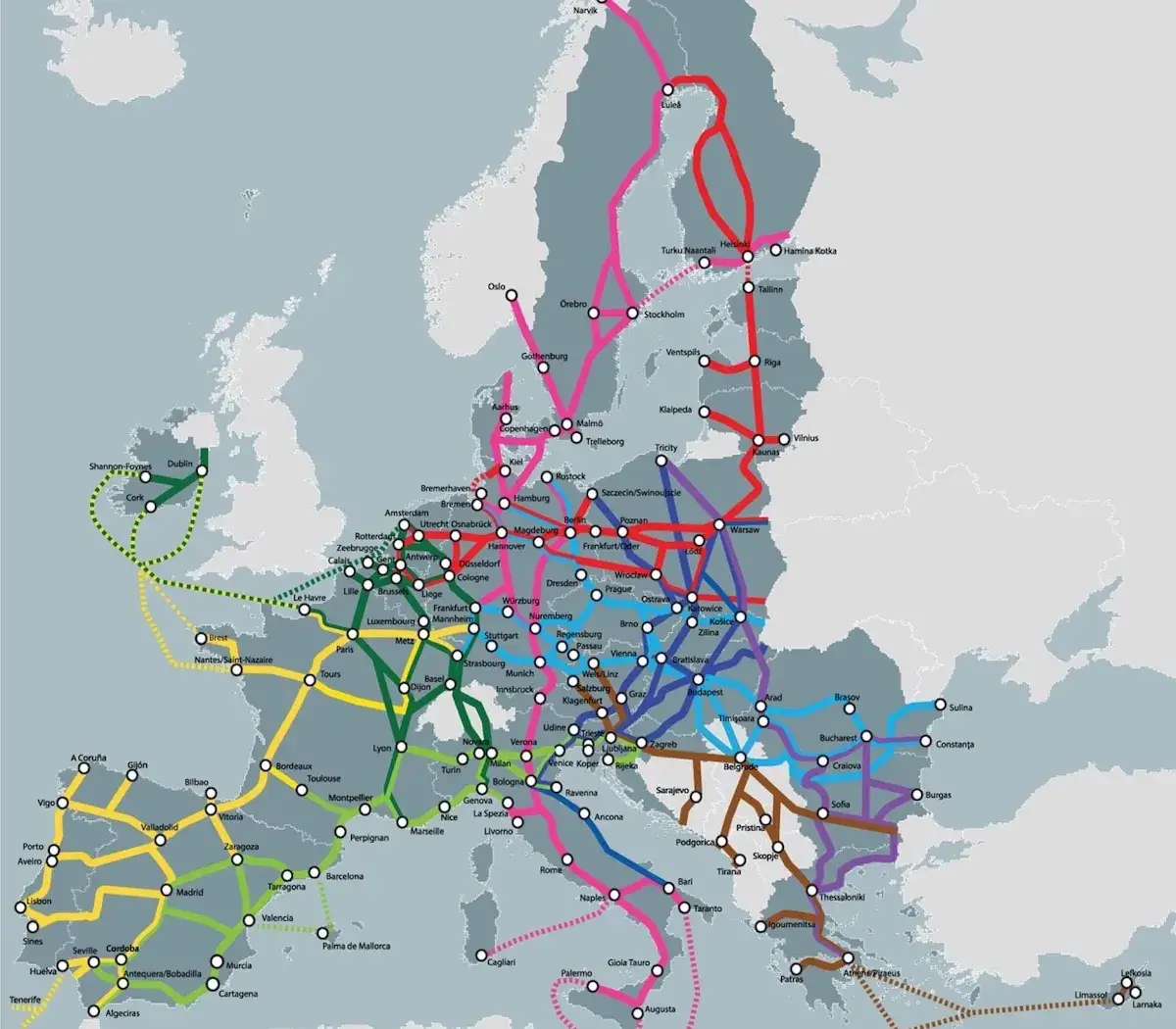Mapa Polski z zaznaczonymi regionami działania firm transportowych Jantrans